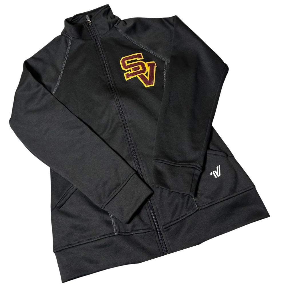 Sun Valley High School Varsity Black Track Jacket SV Logo Womens S Full Zip